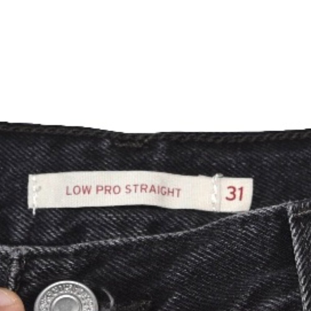 Levi’s Low Pro Straight Jeans 31 Faded Black Y2K Minimalist Grunge - Picture 6 of 8